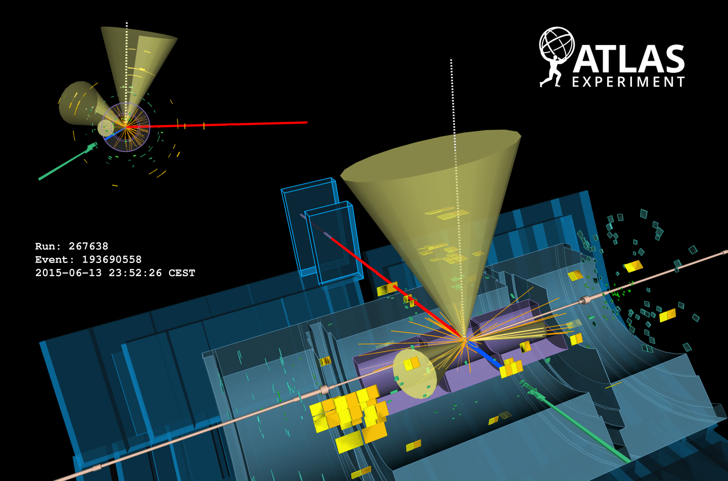 ATLAS Event Display: Top-quark-pair production in Run 2 data